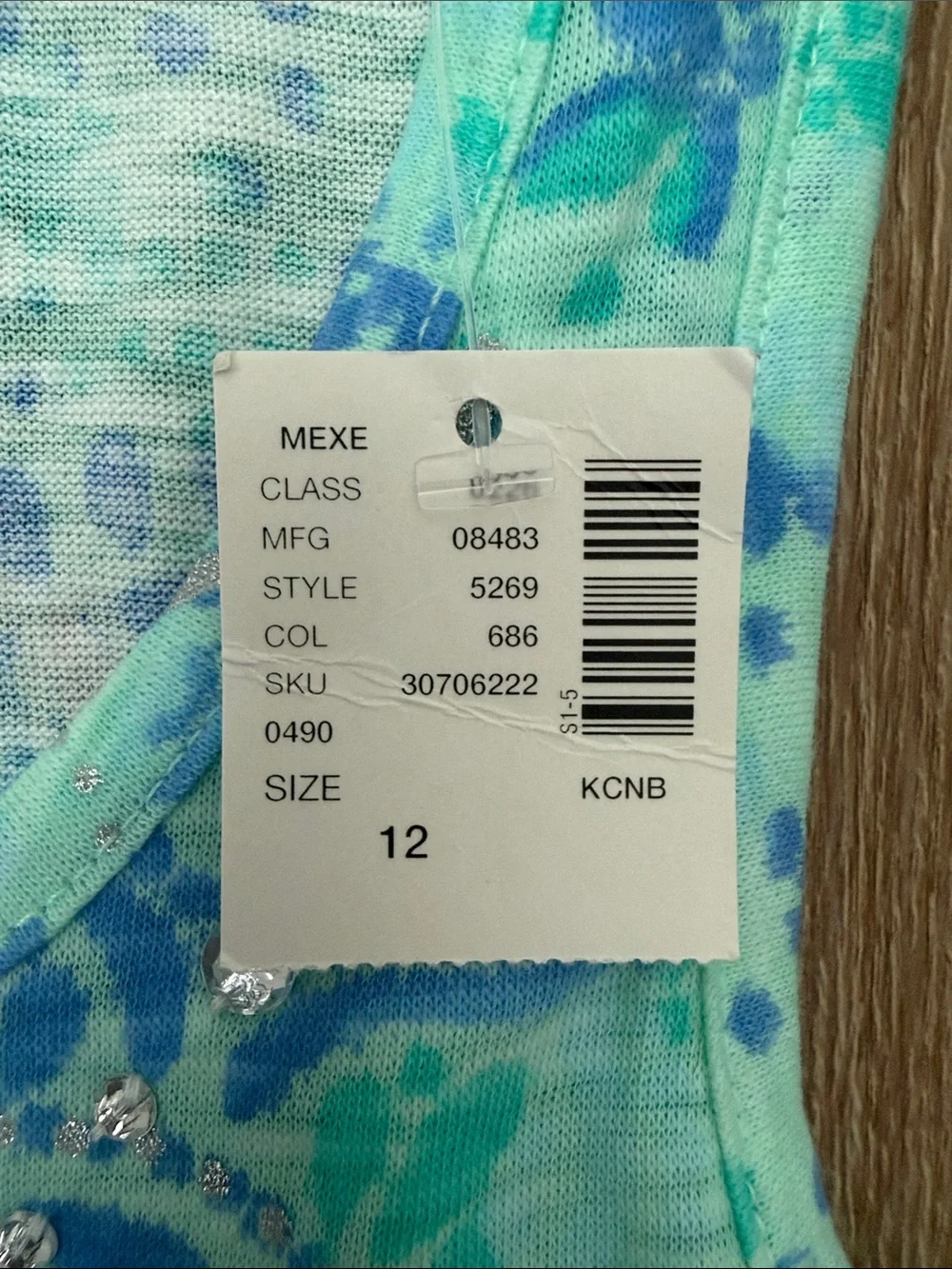 Justice Girl’s Aqua and Teal Floral Rhinestone Tank Top, Size 12